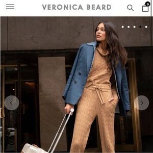 Veronica Beard Lova Camel Pullover Cable Knit Sweater Funnel Neck Size XS